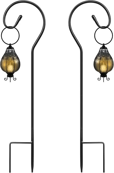 SEGNAYEN Shepherds Crook Hooks for Garden Lights, 80cm, Set of 2