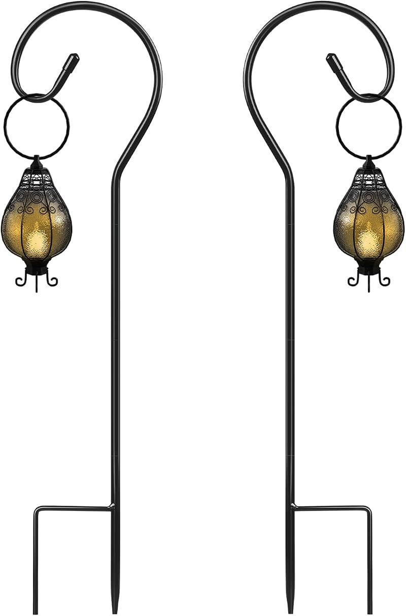SEGNAYEN Shepherds Crook Hooks for Garden Lights, 80cm, Set of 2