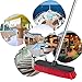 Sincetron Long Handle Floor Scrubbing Brush, Push Broom with 12'' Bristle Brush Head and 49'' Removable Stainless Steel Handle for Cleaning Indoor and Outdoor