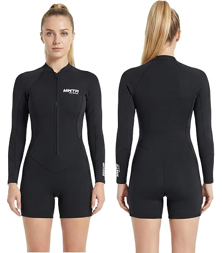 Amazon.com: MWTA Women's 2mm Back Zip Spring Wetsuit Long Sleeve
