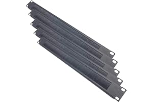 QiaoYoubang 5 Pack 1U Brush Cable Manager Horizontal Rack Mount Cable Management Strip Panel for 19-inch Server Rack or Network Cabinet