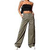 Cargo Pants Women High Waist Baggy Cargo Jeans Relaxed Fit Y2K Streetwear Pants Casual Combat Military Trousers.