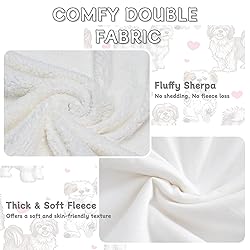BlessLiving Red Hearts Dog Print Sherpa Blanket