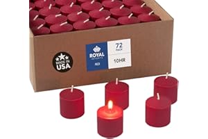 Votive Candles Unscented Candles for Wedding Centerpieces - Red, Pack of 72 Dripless Wax for Parties, Aromatherapy, Devotiona