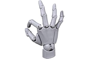 Articulated Hand Flexible Hand Model with Moveable Joint & Base DIY Friendly PVC Model for Drawing, Painting, Sketching, Grey