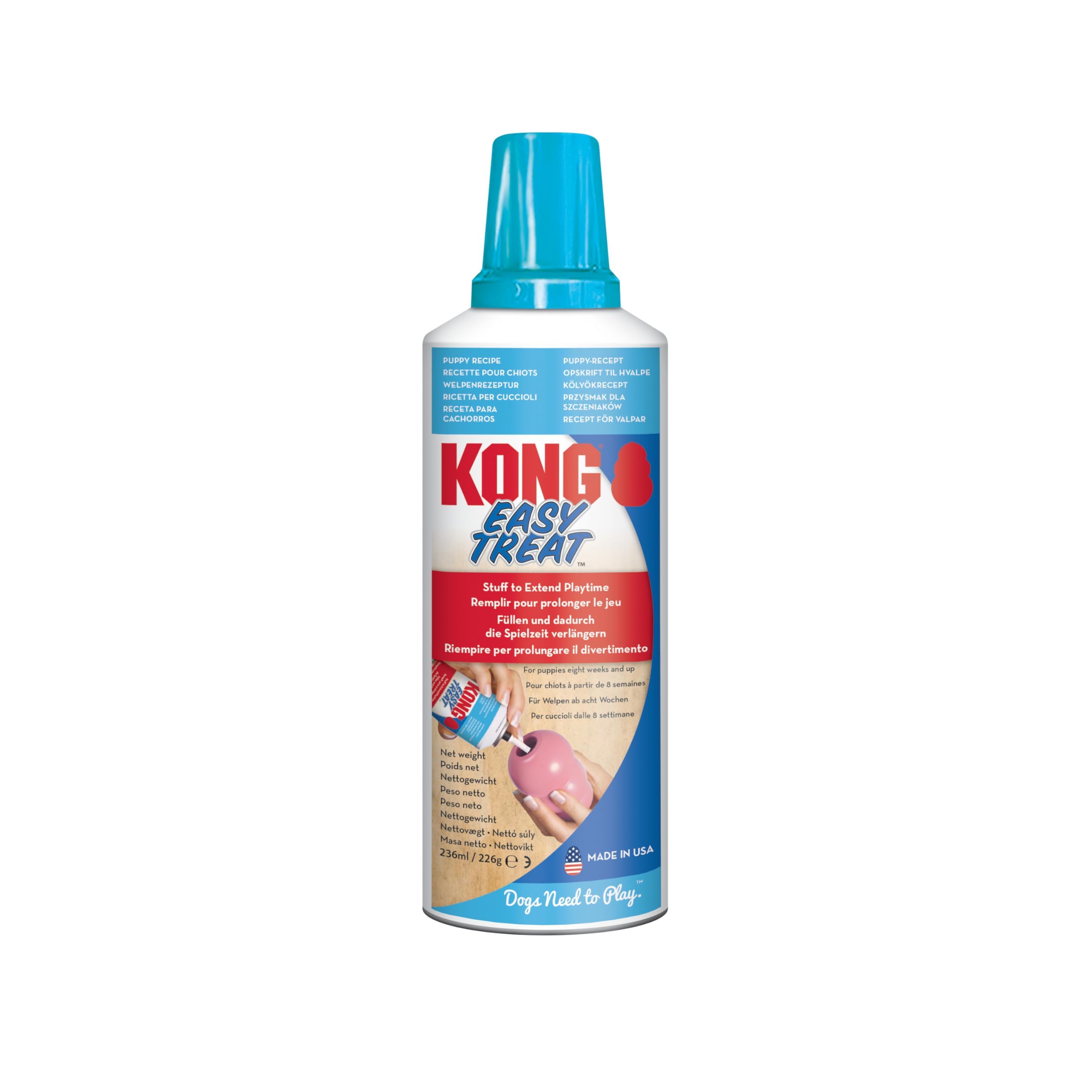 KONG Easy Treat for Dogs - No-Mess Dog Treat Paste - Use with KONG Rubber Toys - Chicken Liver, 236ml