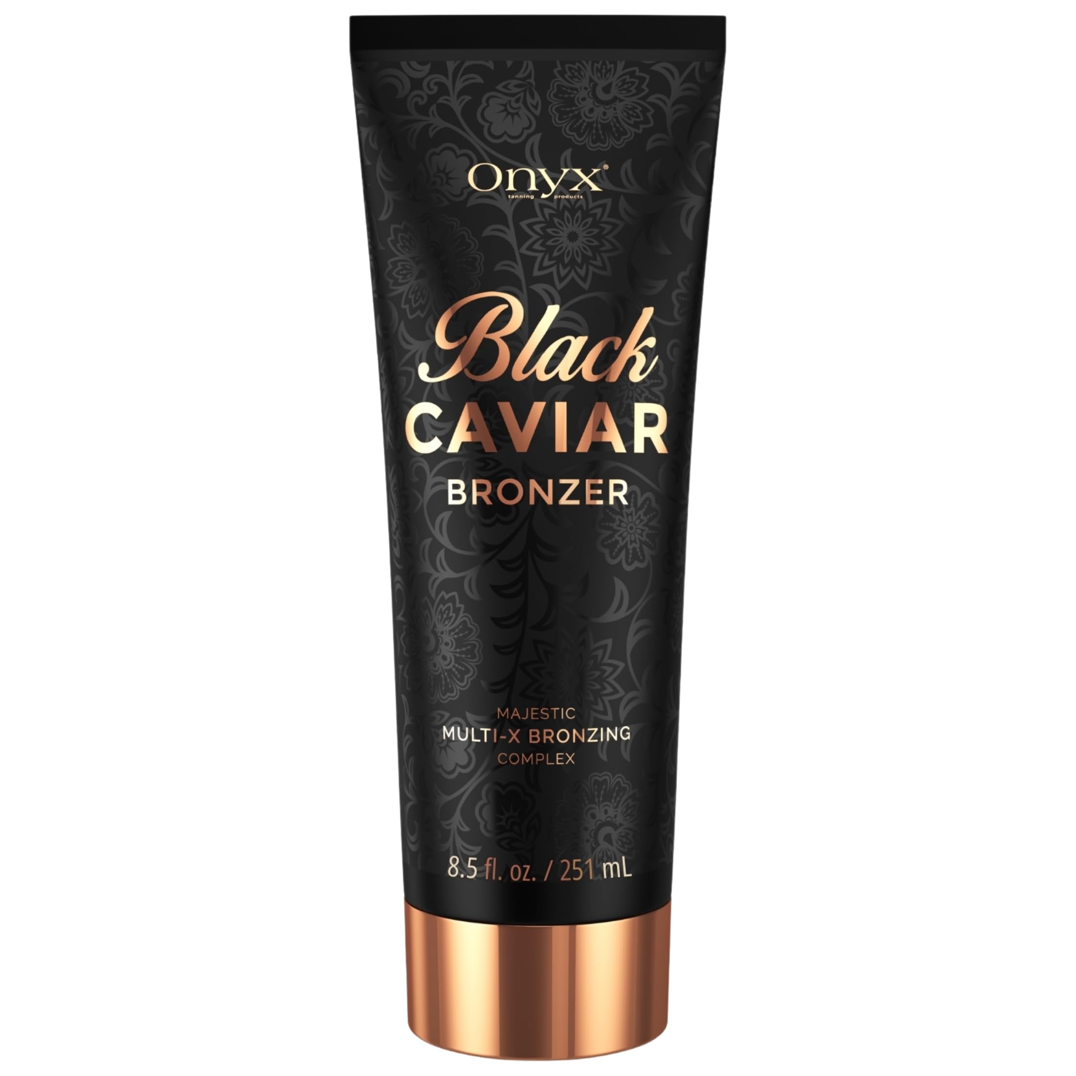 Onyx Black Caviar Sunbed Bronzer Cream - Instant Deep Bronze Colour with a Smooth, Dark Finish - Hydrating Formula for Indoor and Outdoor Tanning | 251 ml
