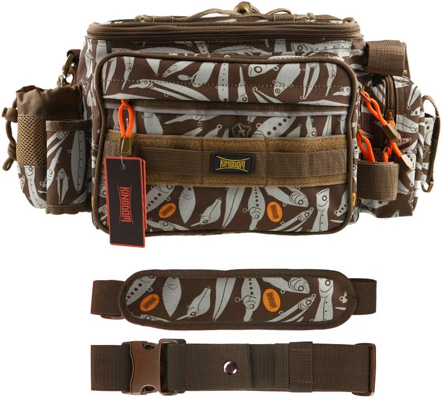 Kingdom fishing tackle storage bag backpack shoulder bag waterproof surface multifunctional capacity outdoor sports bag