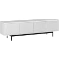 Henn&Hart Mobile TV Whitman 70'' - Bianco Ontano, Stile Mid-Century Con Ante Testurizzate