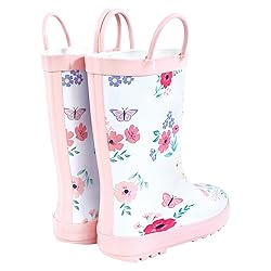 Hudson Baby Kids Rain Boots, Butterfly Floral, 9 US