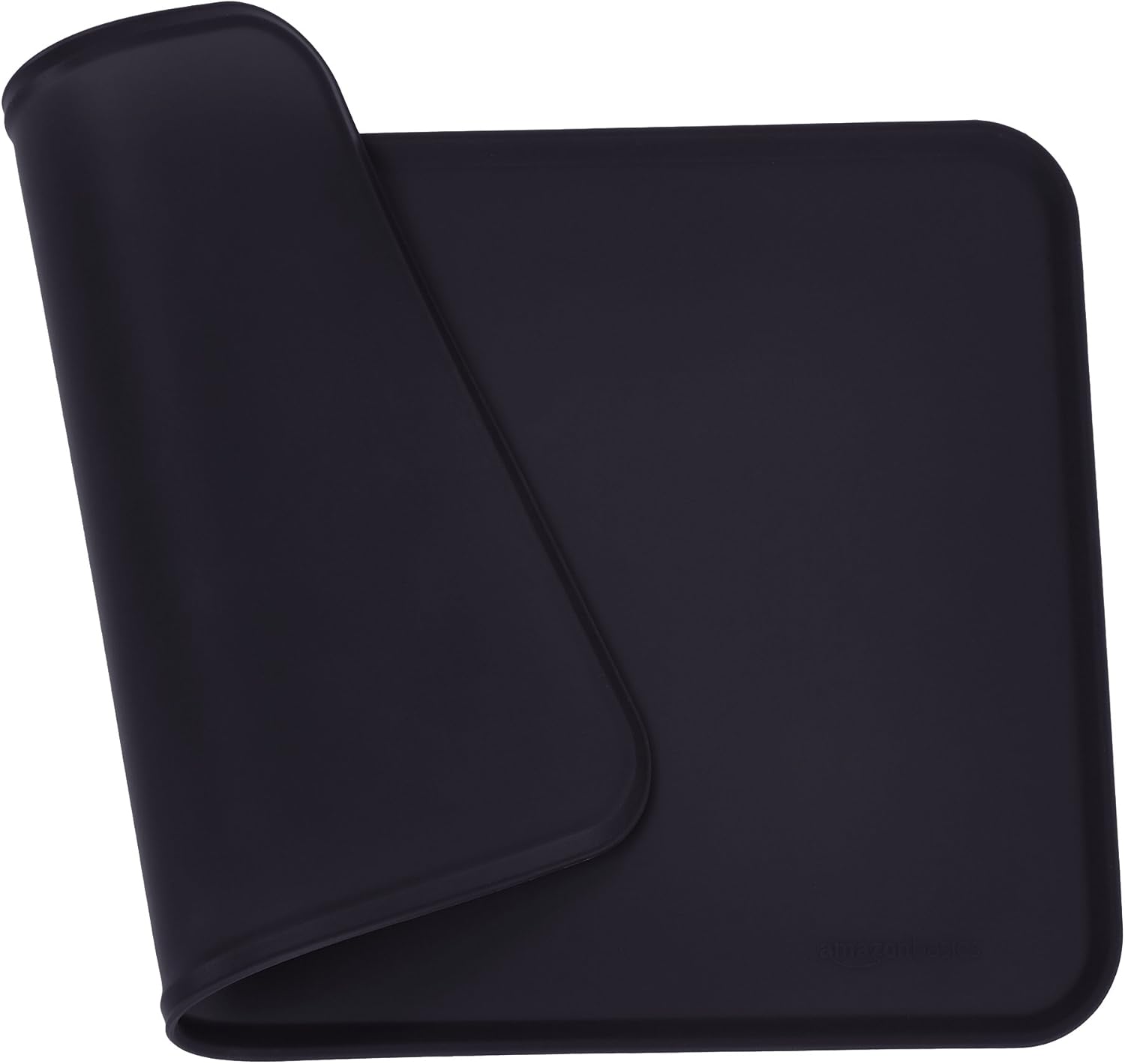 Amazon Basics Waterproof Anti-Slip Silicone Placemat Pet Food and Water Bowl Mat, Easy to Clean, Solid, 47 x 29 cm, Black, Pack of 1 - Image 3