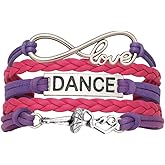 Sportybella Dance Bracelet, Pink and Purple Dance Adjustable Bracelet - Adorable Ballet-Themed Charm - Adjustable and Elegant Dancewear Accessory for Young Dancers