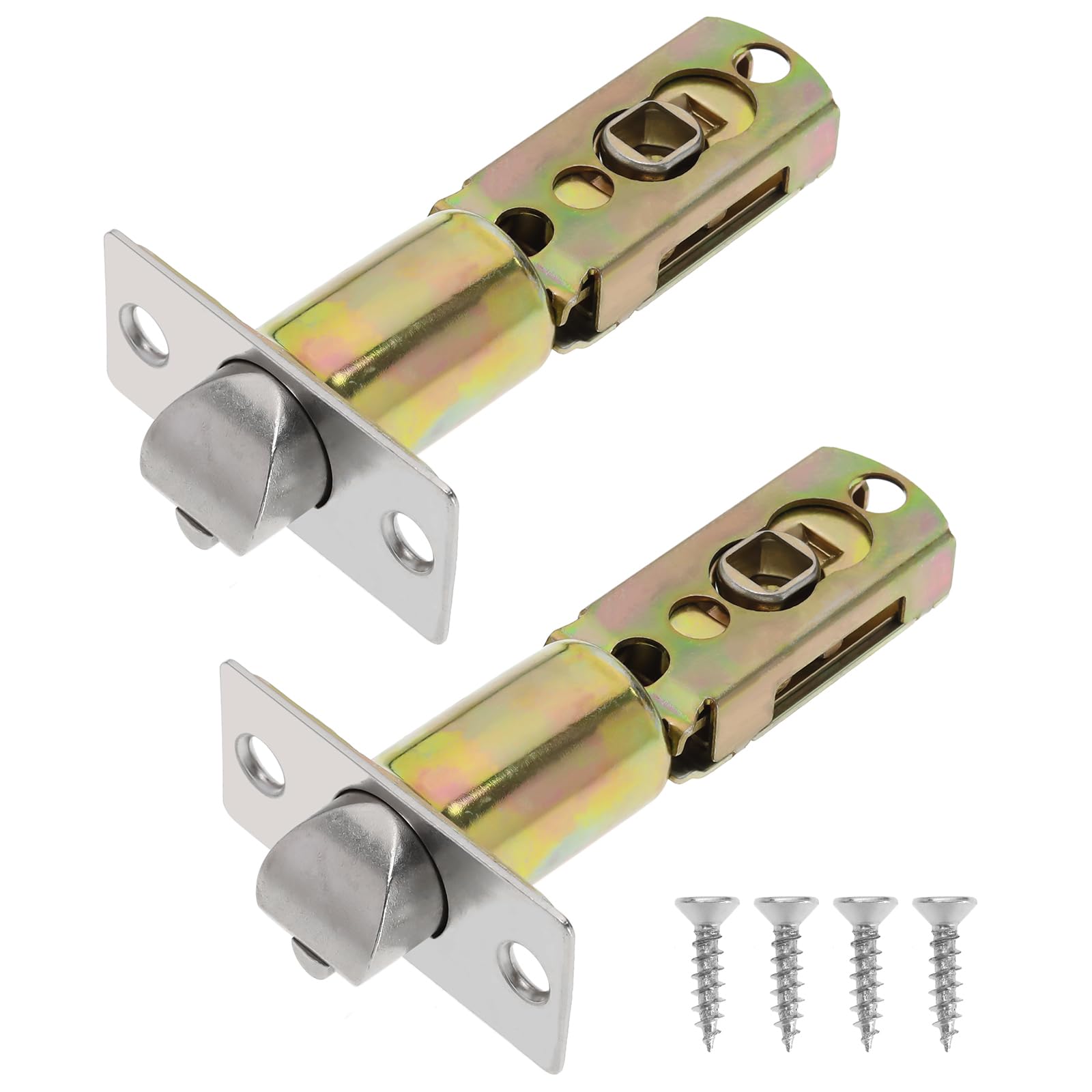 VGOL 2Pcs Tubular Mortice Latch Size 60mm or 70mm Stainless Steel Tubular Door Latch Adjustable Latch Accessories for Lever Door Handles Internal Door Handles