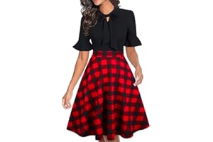 RANPHEE Women Summer Floral Ruffle Sleeve Wear to Work Church Wedding Guest Party Dresses