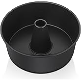 E-far Angel Food Cake Pan, 10-Inch Non-stick Tube Pan for Baking Pound Chiffon Cake, One-piece Design, Easy Release & Clean