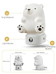 L LOHAS LED Night Light for Kids, 3D Cute Bear