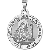PicturesOnGold.com Saint Mariana De Jesus De Paredes Religious Medal - 2/3 Inch Size of Dime, Sterling Silver