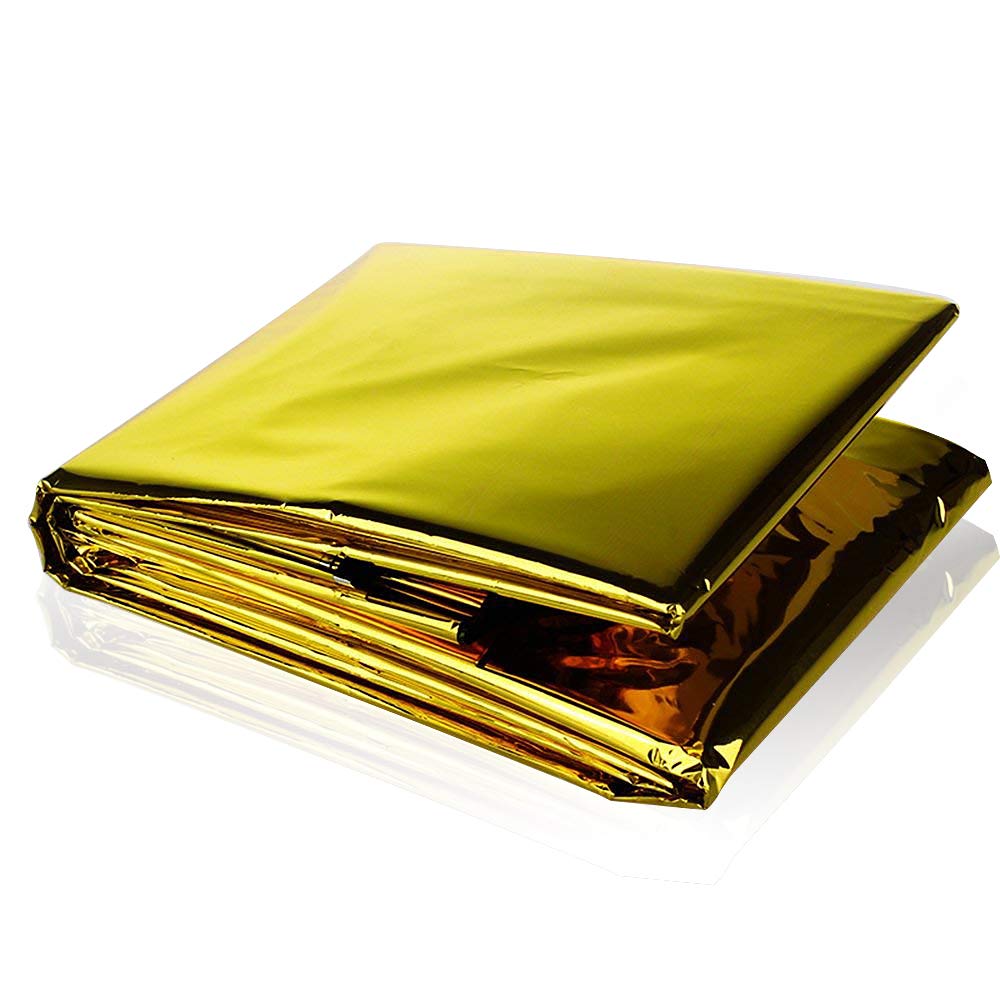 Coperta Termica Emergenza EIHI - Riutilizzabile, Impermeabile E Antivento, Per Sopravvivenza E Outdoor