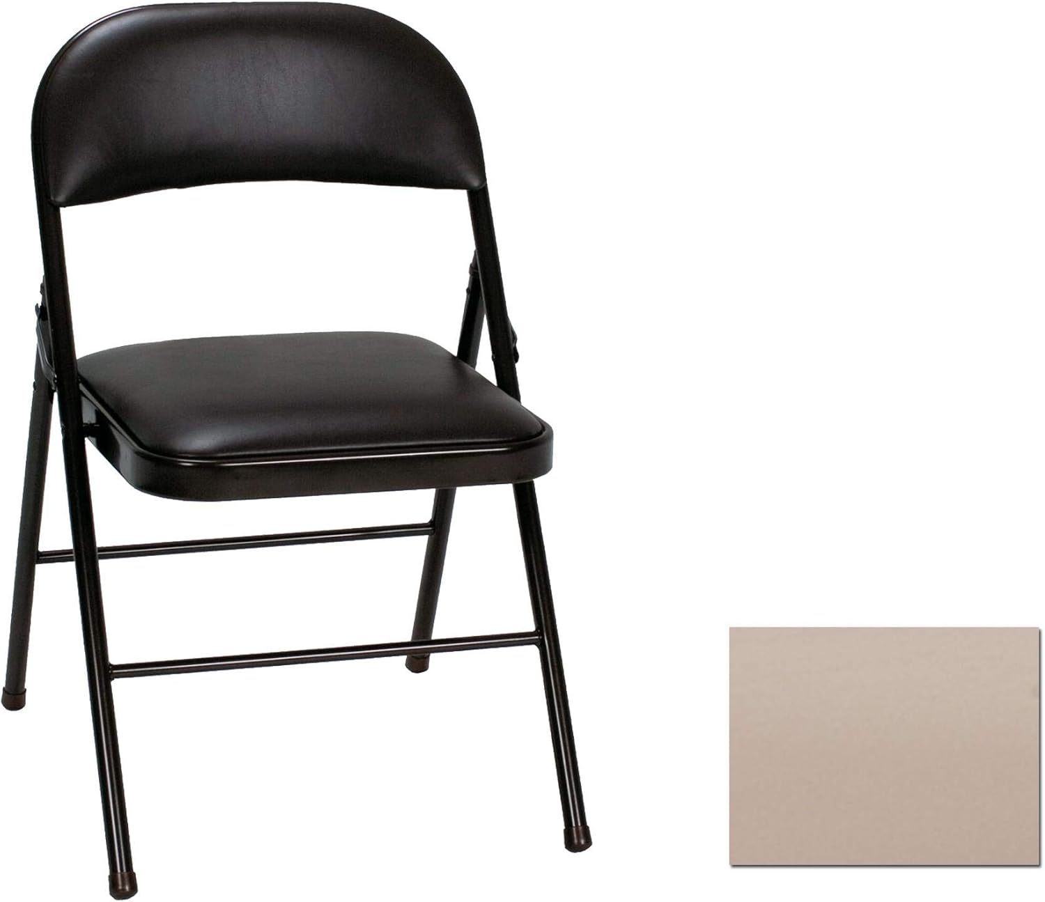 Cosco Vinyl Folding Chair Black (4-pack): Furniture & Decor