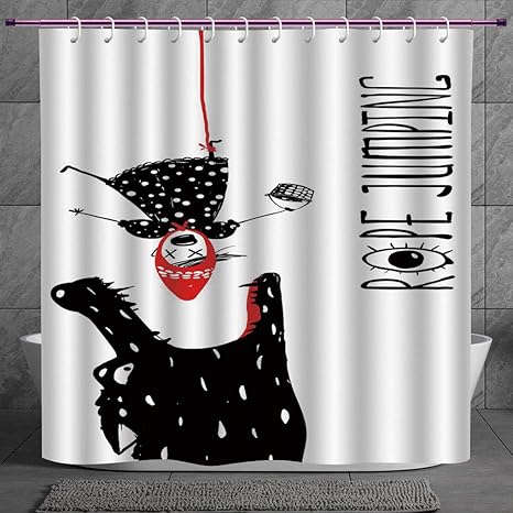 Funky Shower Curtain 2 0 Quirky Decor Scary Wolf Wants To Eat