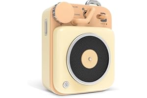 Muzen Mini Bluetooth Speaker, Button Portable Vintage Small Cute Wireless Metal Speaker, Rechargeable High Definition Loud Vo