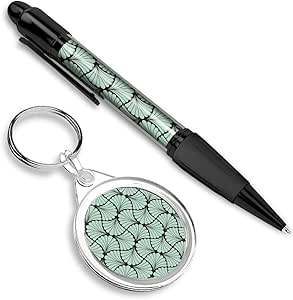 Bonito y cómodo bolígrafo con imagen y llavero (redondo) para las