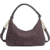 Suede Woven Tote Bag Shoulder Purse for Women Faux Suede Crossbody Handbag Clutch Woven Hobo Bag Satchel Slouchy Handbag 2025