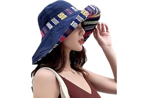 HUAMULAN Women Wide Brim Sun Hats Metal Wired Edge Summer UV Protection Beach Fishing Hat for Hiking Garden Travel Chin Strap