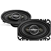 PIONEER A-Series Standard TS-A4671F 4" x 6" 4-Way Coaxial Speakers 210W Max | Great Stock Replacement, Balanced Sound + Smooth Treble, Enhanced Bass