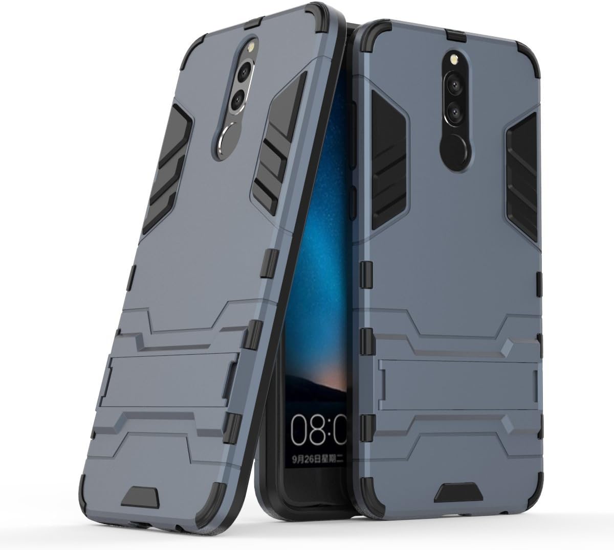 CHcase Huawei Mate 10 Lite Case, Huawei Mate 10 Lite Cover - Full Body Shock Resistant Armour Case -High-Tech Look -Dual Layer -Kickstand for Huawei Mate 10 Lite -Black