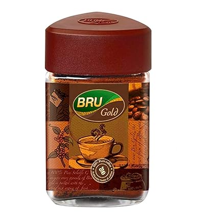 Bru Gold Instant Coffee, 100% Pure Granulated Coffee, 100 g