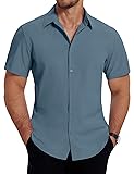 COOFANDY Men's Casual Short Sleeve Shirts Stain