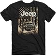 Jeep Freedom Outdoors Short Sleeve T-Shirt | American Flag, Camo, Mudding, Wrangler Rubicon Design | 100% Ringspun Cotton