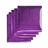 TECKWRAP Purple Glitter HTV,Heat Transfer Vinyl Glitter Iron on HTV Vinyl Sheets for T-Shirts 12