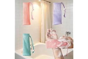 3Pcs Multi-Colored Exfoliating Mesh Soap Bag, Shower Storage Bag, Body and Face Cleansing Tools