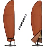 NettyPro Patio Umbrella Cover Outdoor Waterproof Cantilever Offset Parasol Banana Umbrella Cover Fits 10ft to11ft, Brown