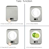 HomeFashion Digital Kitchen Scales 5kg 1g Stainless Steel Platform Backlit LCD view 5