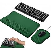 Photect Keyboard Stand with Wrist Rest Ergonomic Green Mouse Pad and Keyboard Riser Holder Lifter Tray with Carpal Tunnel Pain Relief Massage Bumps for Office Accessories Computer Typing