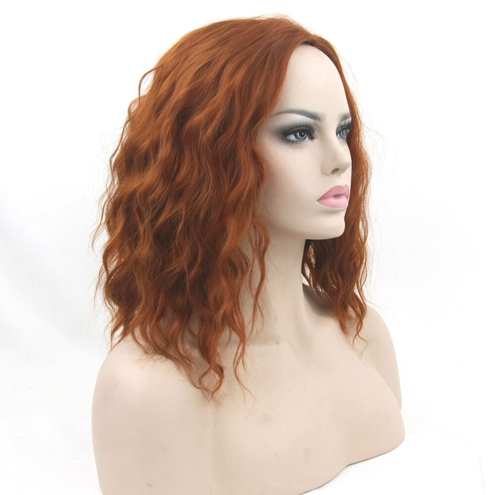 Fouriding Women's Short Curly Wavy Hair Wig Sexy Lady Bob Full Wigs Fiber Hair Hairpiece for Women Lady Halloween Cosplay Anime Costume Fancy Dress Party Daily Use,Brown