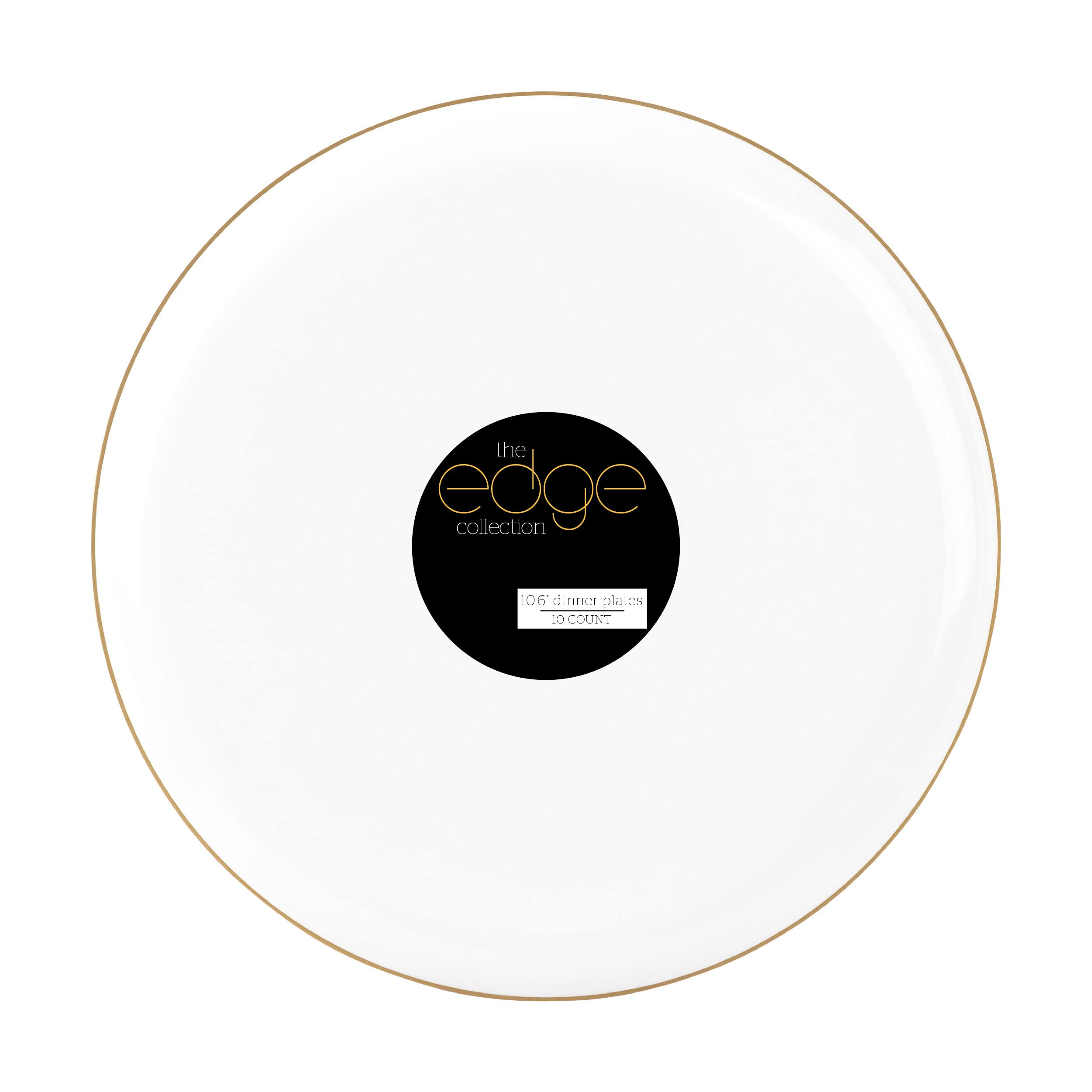 Photo 1 of PLASTICPRO [30 Pack 10.7''] White Plastic Party Plates With Gold Rim Edge Collection Premium heavyweight Elegant Disposable Tableware Dishes