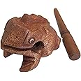 Deluxe Small 2" Wood Frog Guiro Rasp - Percussion Musical Instrument Tone Block - Wooden Instrument with Stick, Noise Maker by World Percussion USA