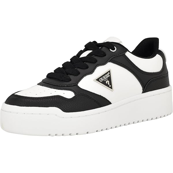 Amazon.com | Guess Women's SKROLL Sneaker, Black/White 002, 5