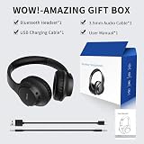 KVIDIO Bluetooth Headphones Over Ear 65H Playtime Mic Foldable Deep Bass HiFi view 9