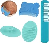 Aolso Baby Hair Brush and Comb Set 3Pcs Blue Nylon PP Safe Spherical Teeth