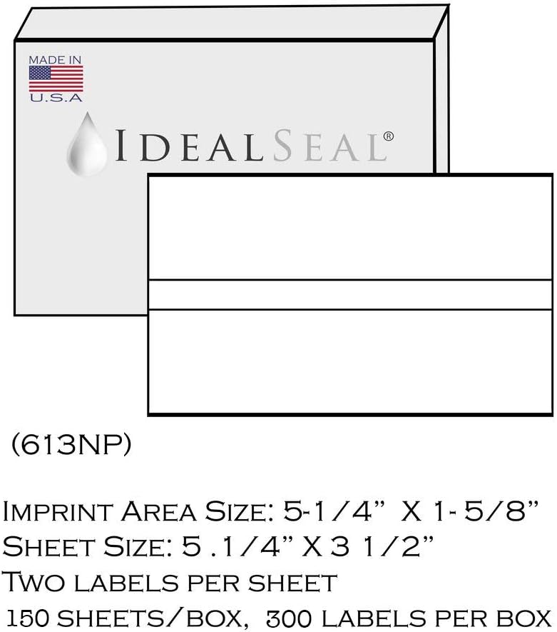 Bright White Box of 300 Double Postage Meter Tapes 5 1/4 x 3 1/2 Compatible Replacement for Pitney Bowes 612-0, 612-7, 612-9 & 620-9 Postage Meter Tape 05204 Two Labels Per Sheet: Computers & Accessories