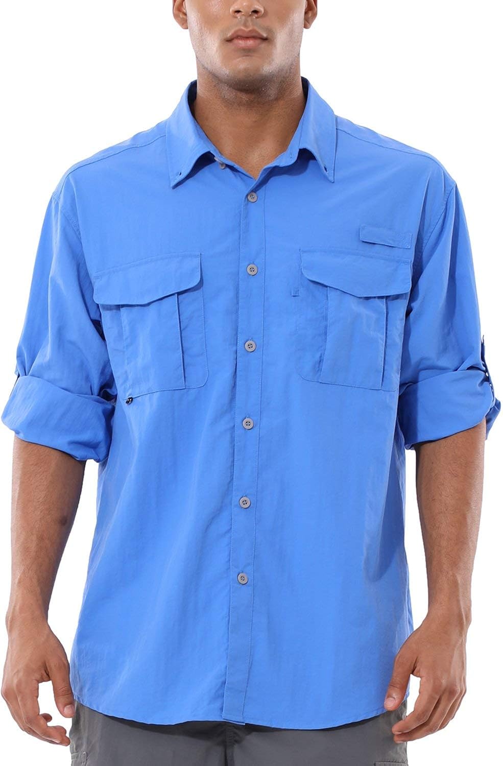BALEAF Men's UPF 50+ Hiking Shirt Long Sleeve Shirt Outdoor Lightweight Quick Dry Fishing Shirts: Clothing