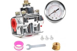 BARTOO Fuel Pressure Regulator Carburetor with Gauge Kit, 4 1/2 to 9 PSI, 3/8in NPT, 12-803 Zinc Alloy