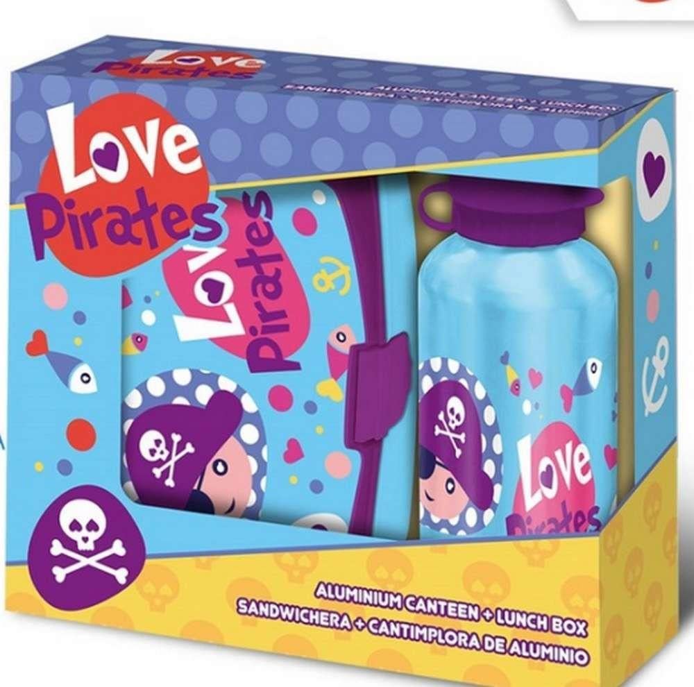 Desconocido Kids Pack Aluminium Bottle + Sandwich Maker from Pirates Collection, Unisex Adult, Multicoloured, One Size