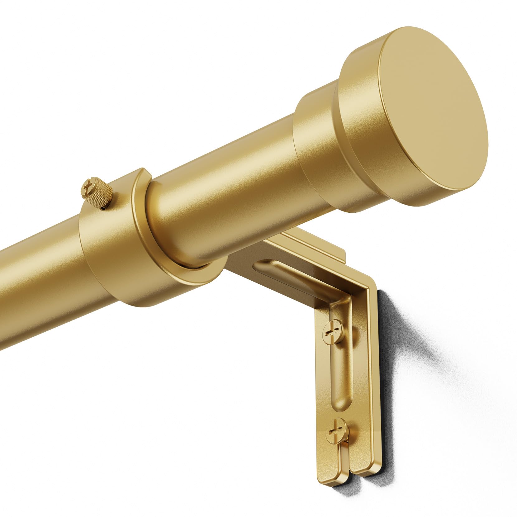 Photo 1 of **FACTORY SEALED** YaFex Curtain Rods 32-118 Inch, Heavy Duty 1 Inch Adjustable Curtain Rod for Windows, Gold Long Window Treatment Rods, Modern Design, Easy Installation