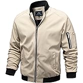 TLZC Men's Lightweight Bomber Jacket Windbreaker Slim Fit Active Coat Outerwear